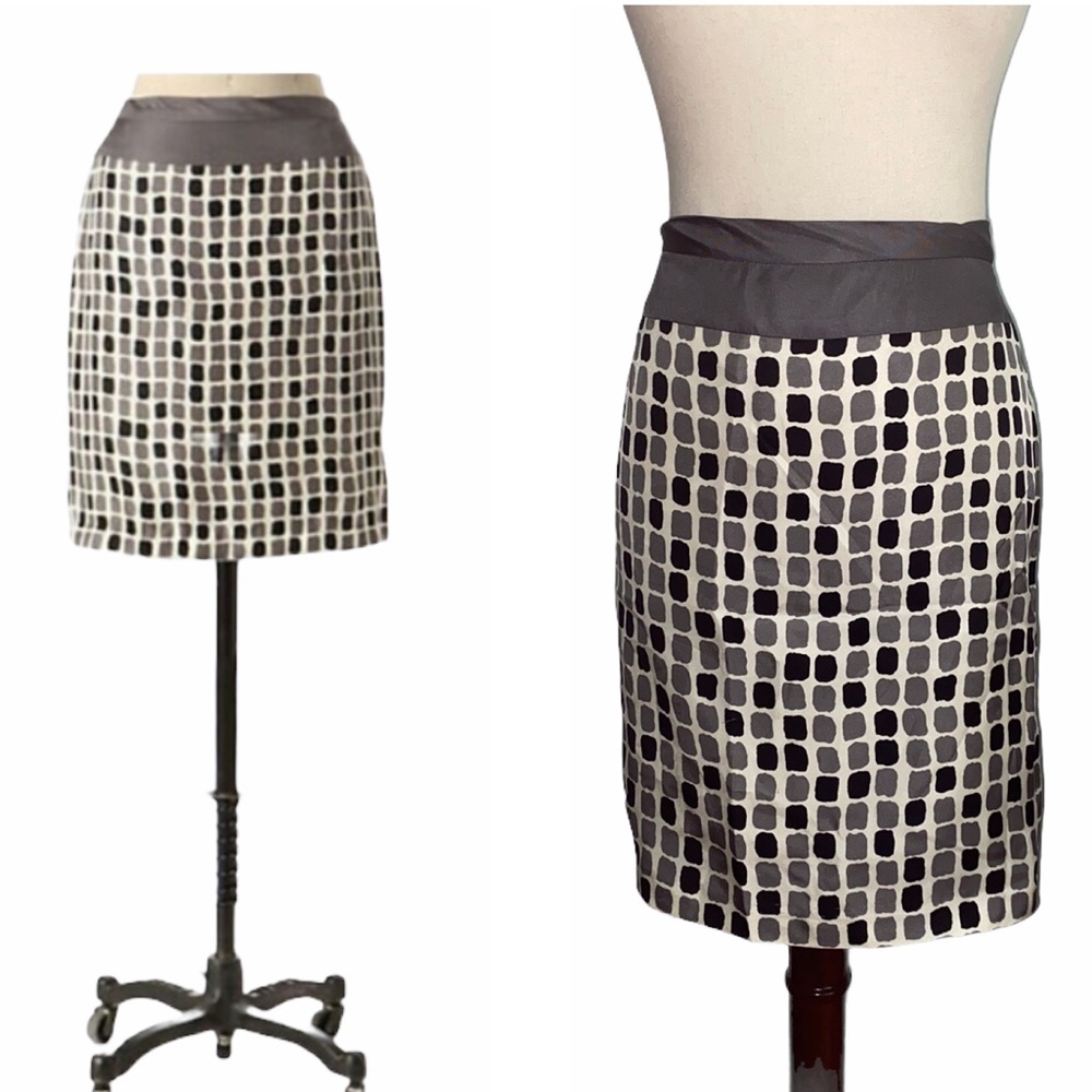 Yoana Baraschi Anthropologie Silk Tile Gingham Slip Skirt - 6